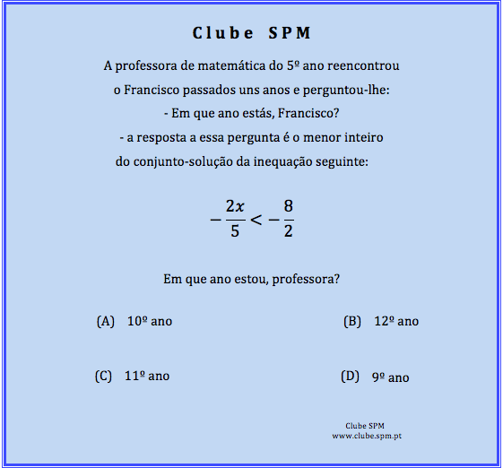 Quizzes de Matemática - 8º ano e 9º ano